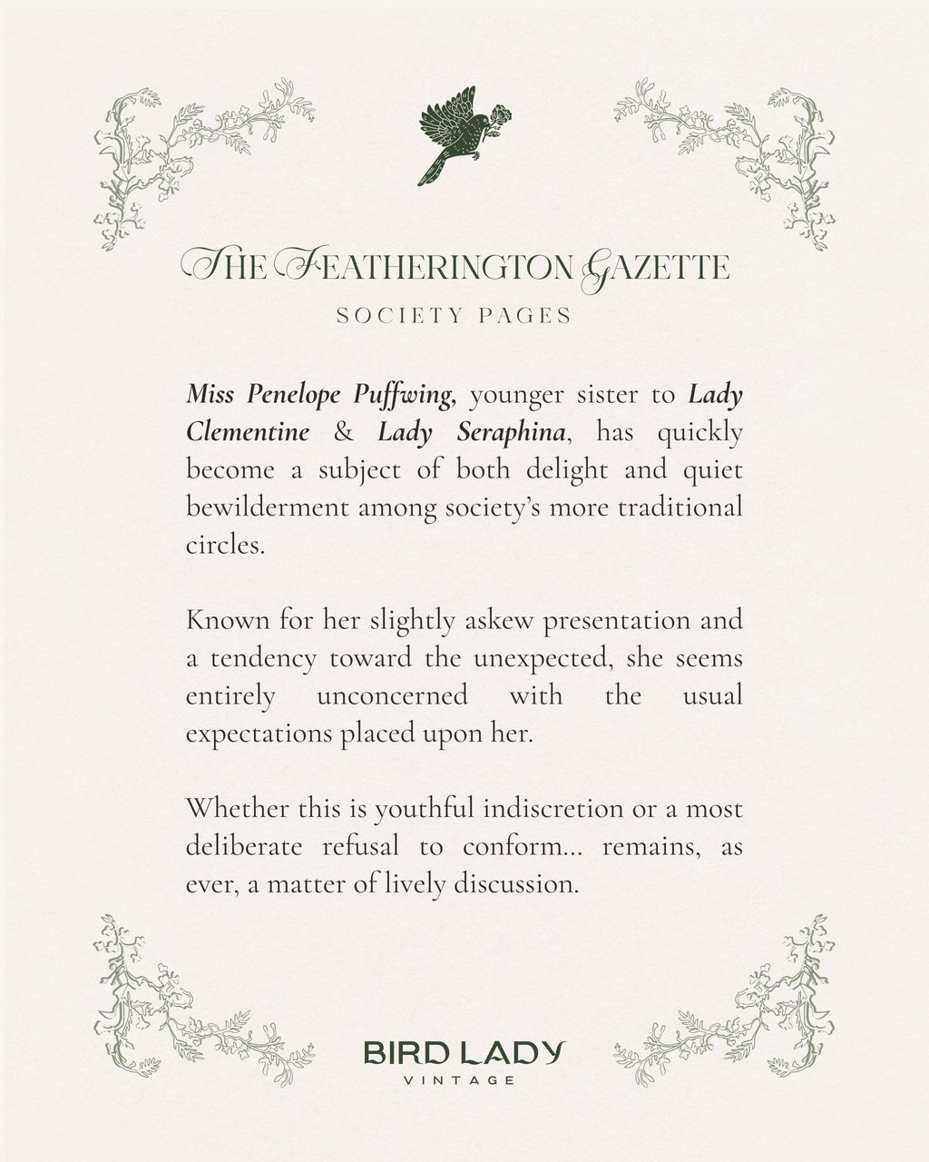 Miss Penelope Puffwing | Digital Download